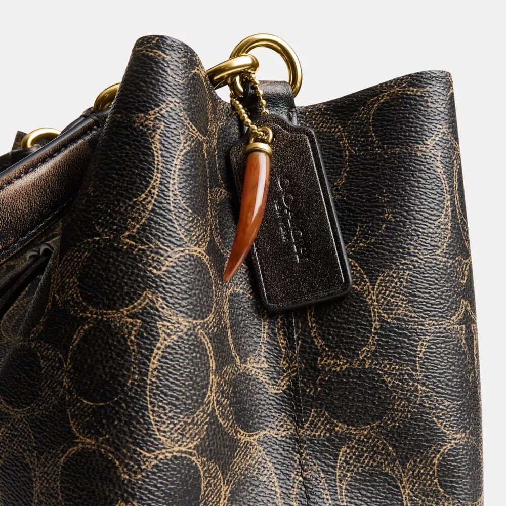 Rowan-Beuteltasche aus „Loved“ Signature Canvas mit Anhängern