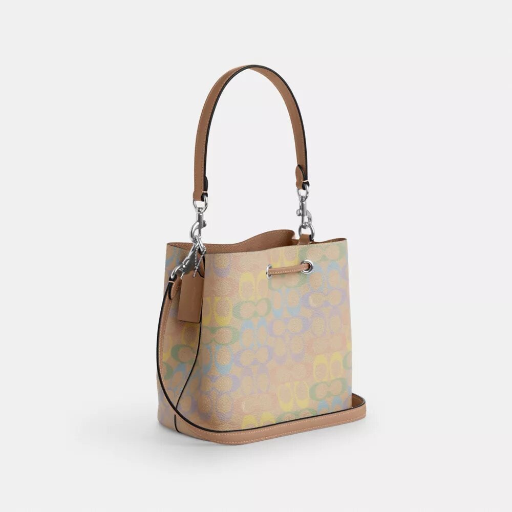 Rowan-Beuteltasche aus „Rainbow Signature Canvas“