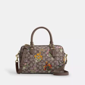 Rowan-Umhängetasche aus charakteristischem Jacquard mit Blumenstickerei