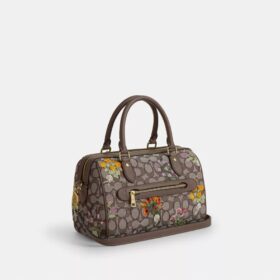 Rowan-Umhängetasche aus charakteristischem Jacquard mit Blumenstickerei