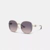 Runde Sonnenbrille aus Metall mit Horse and Carriage-Motiv