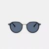 Runde Sonnenbrille aus strukturiertem Metall