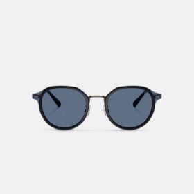 Runde Sonnenbrille aus strukturiertem Metall