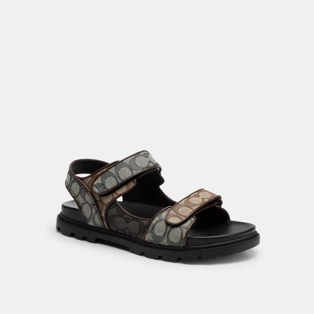 Sandale mit zwei Riemen im charakteristischen Jacquard-Muster