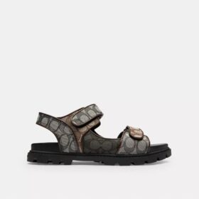 Sandale mit zwei Riemen im charakteristischen Jacquard-Muster