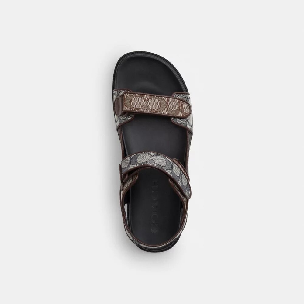 Sandale mit zwei Riemen im charakteristischen Jacquard-Muster