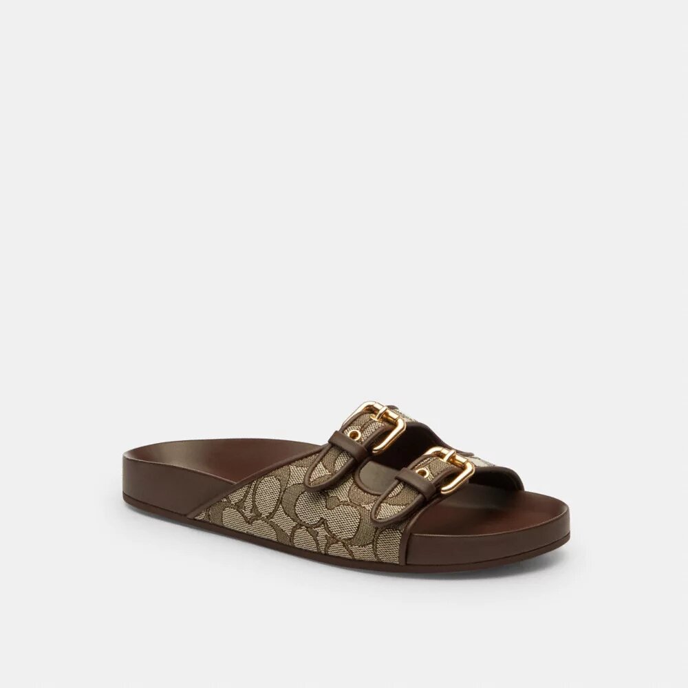 Sandalen mit zwei Schnallen aus unserem charakteristischen Jacquard