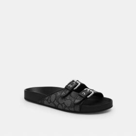 Sandalen mit zwei Schnallen aus unserem charakteristischen Jacquard