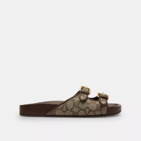 Sandalen mit zwei Schnallen aus unserem charakteristischen Jacquard