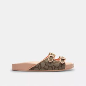 Sandalen mit zwei Schnallen aus unserem charakteristischen Jacquard