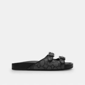 Sandalen mit zwei Schnallen aus unserem charakteristischen Jacquard