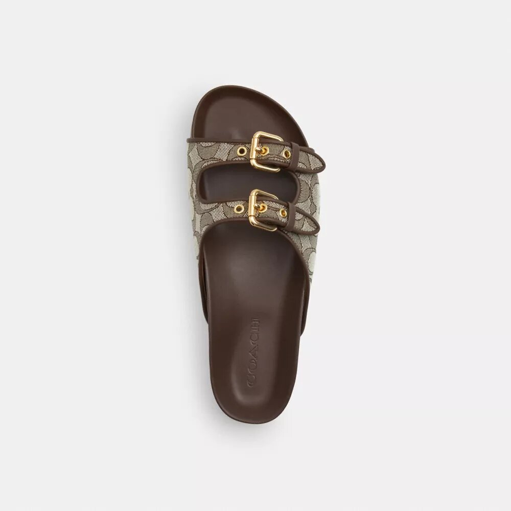 Sandalen mit zwei Schnallen aus unserem charakteristischen Jacquard