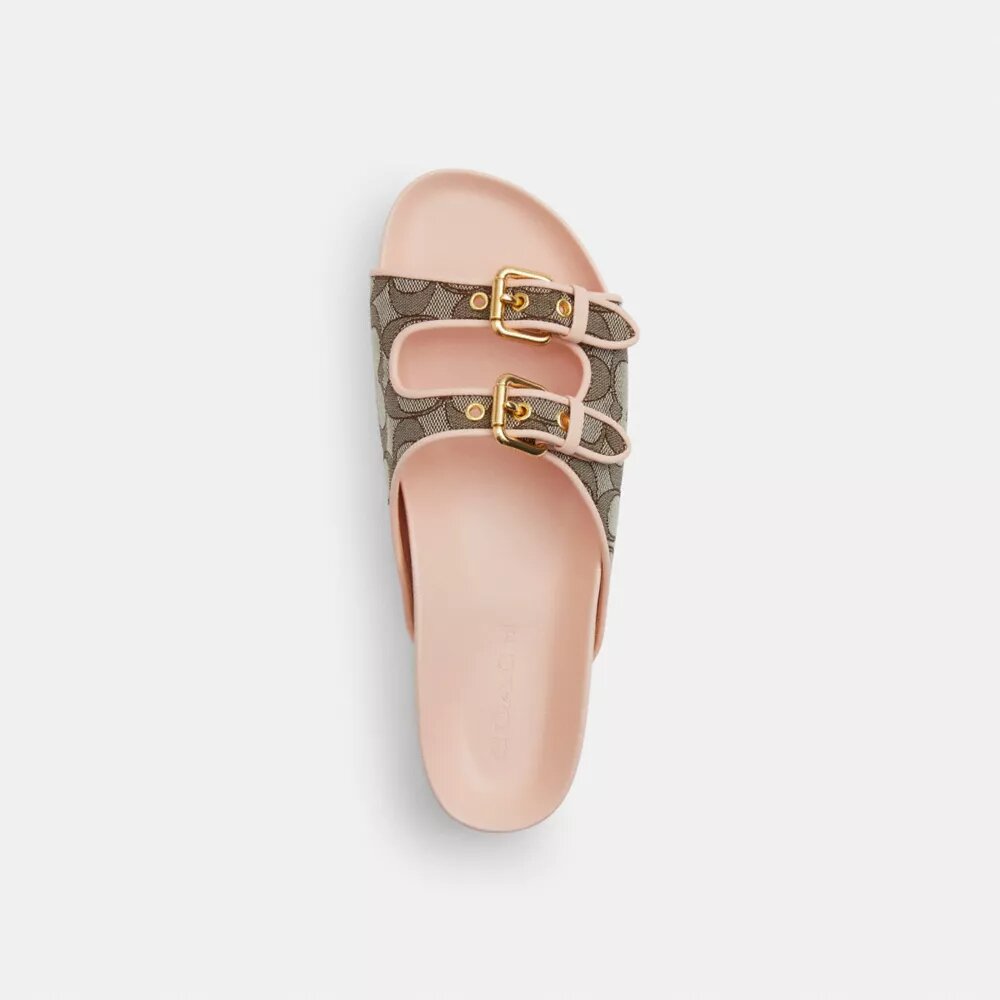 Sandalen mit zwei Schnallen aus unserem charakteristischen Jacquard
