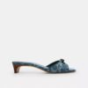Sandalette mit Schleife und Kitten-Absatz aus charakteristischem Denim