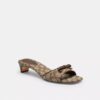 Sandalette mit Schleife und Kitten-Absatz aus charakteristischem Jacquard