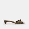 Sandalette mit Schleife und Kitten-Absatz aus charakteristischem Jacquard