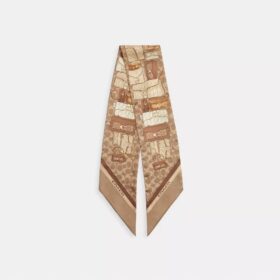 Schmaler Seidenschal mit „Stacked Tabby Bags“-Print