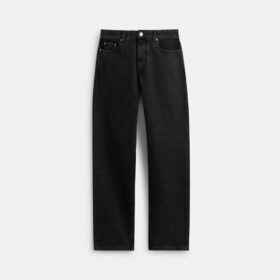 Schwarze Taper-Jeans aus Bio-Baumwolle