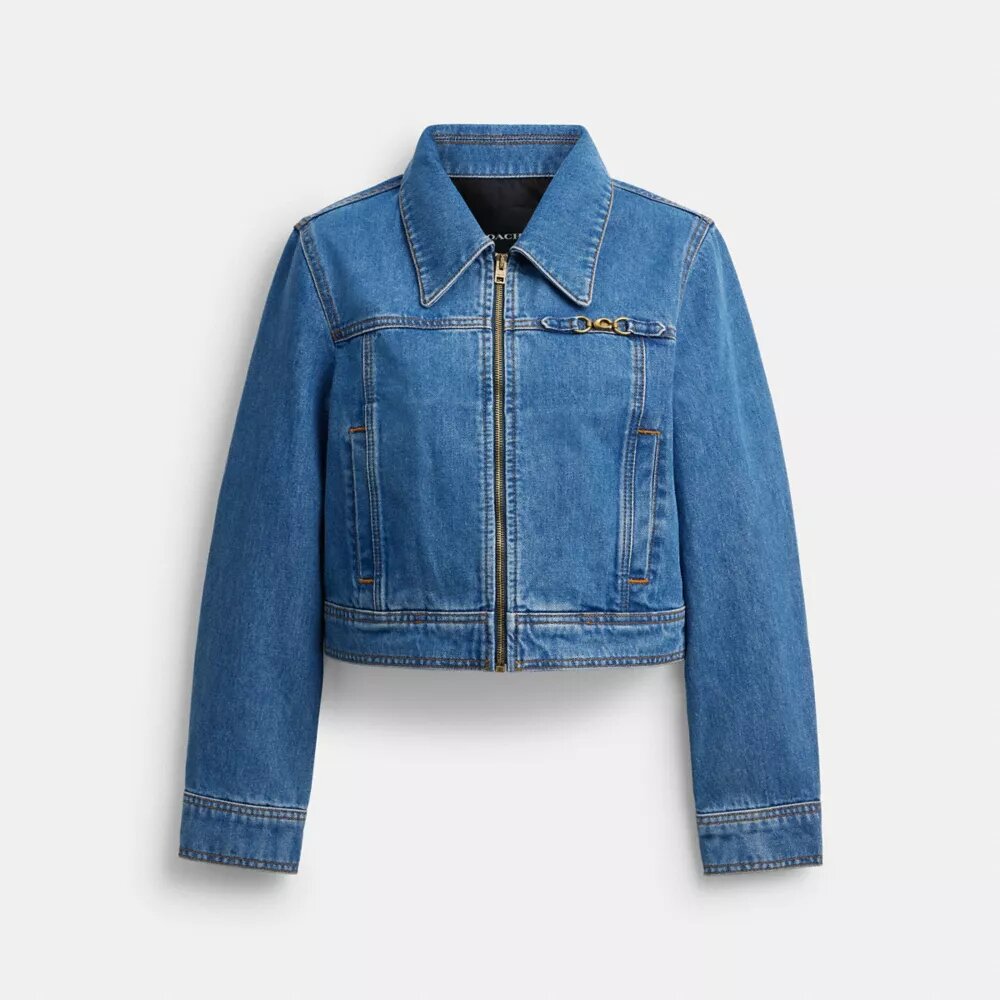 „Sculpted C“ – verkürzte Jeansjacke aus Bio-Baumwolle
