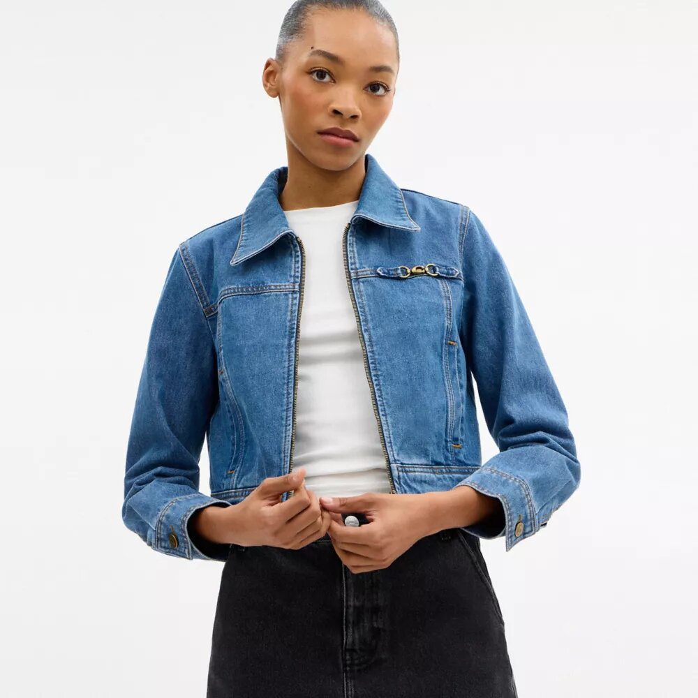 „Sculpted C“ – verkürzte Jeansjacke aus Bio-Baumwolle