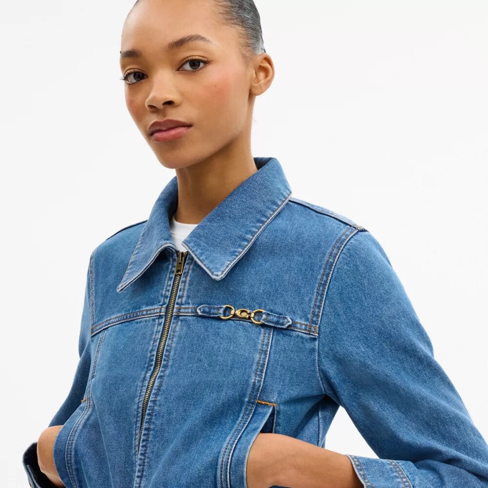 „Sculpted C“ – verkürzte Jeansjacke aus Bio-Baumwolle