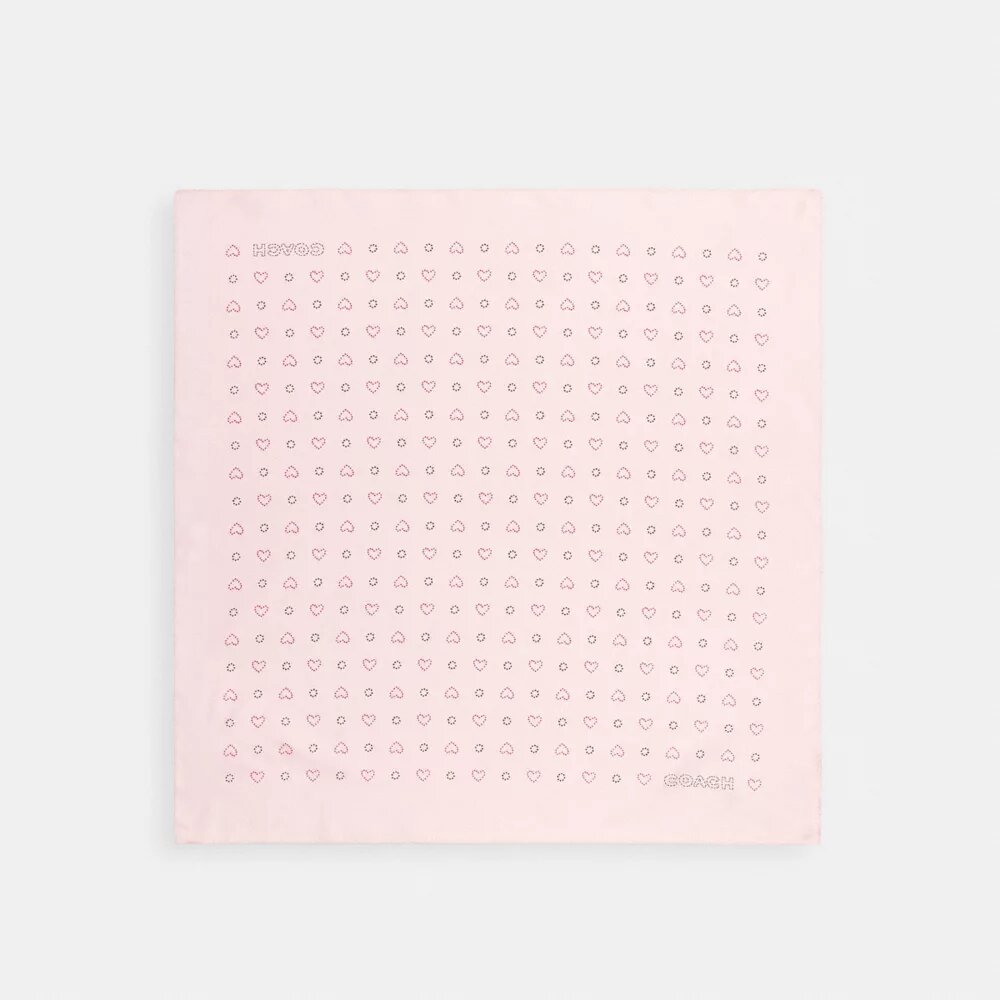 Seiden-Bandana mit gepunktetem Herz-Print