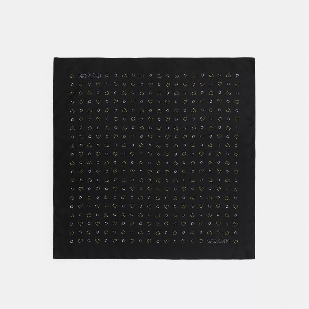 Seiden-Bandana mit gepunktetem Herz-Print