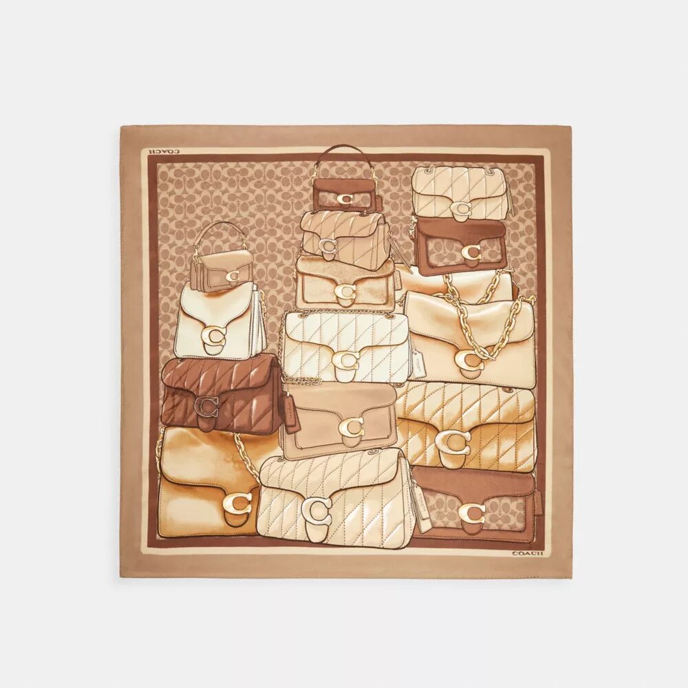 Seiden-Halstuch mit „Stacked Tabby Bags“-Print