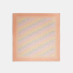 Seiden-Quadratschal mit charakteristischem Regenbogen-Print