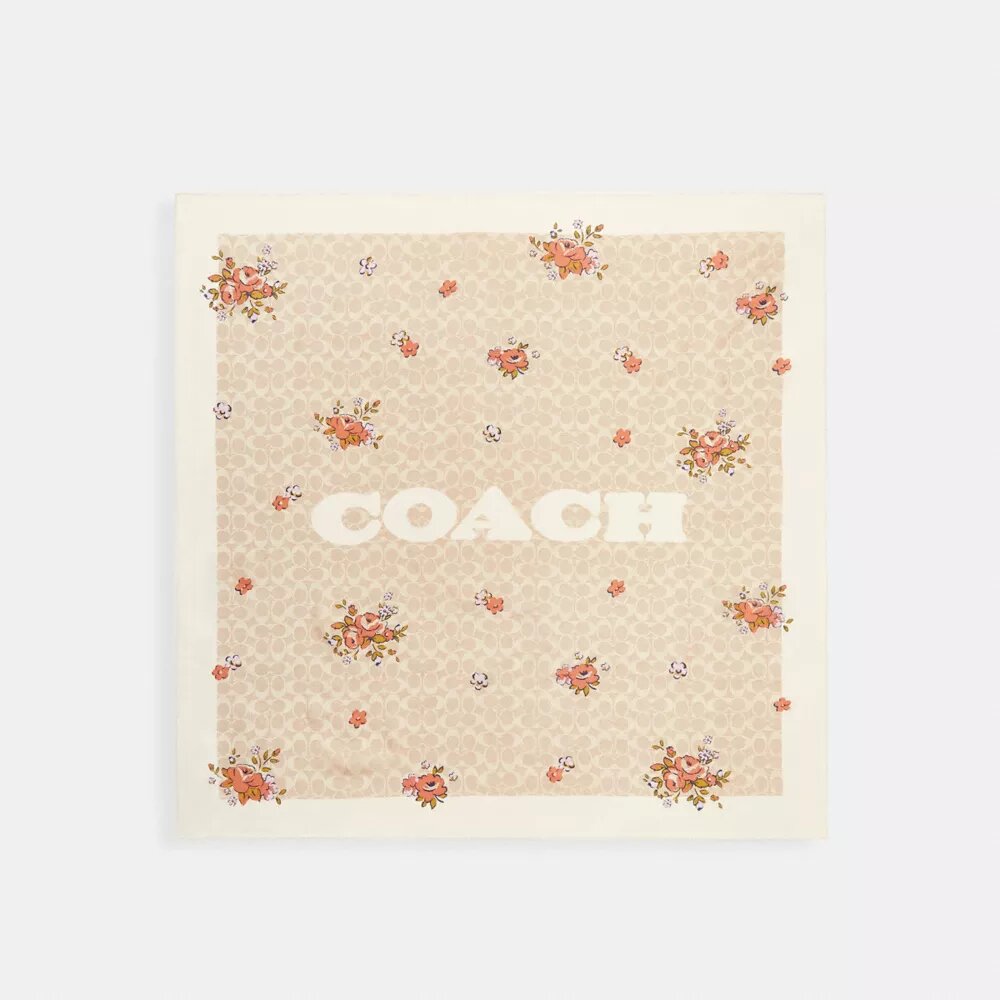 Seiden-Quadratschal mit charakteristischem „Spring Blossom“-Print