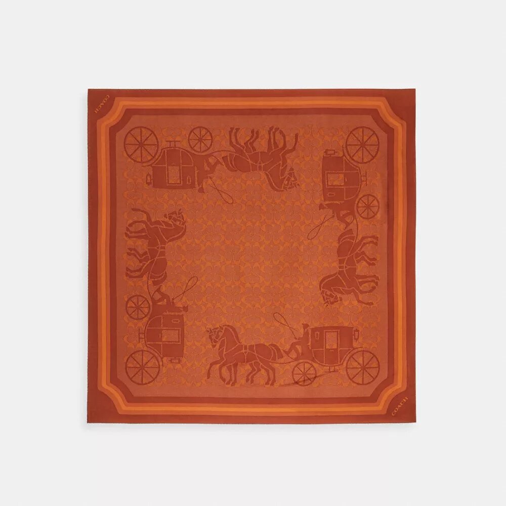 Seiden-Quadratschal mit Horse and Carriage-Print