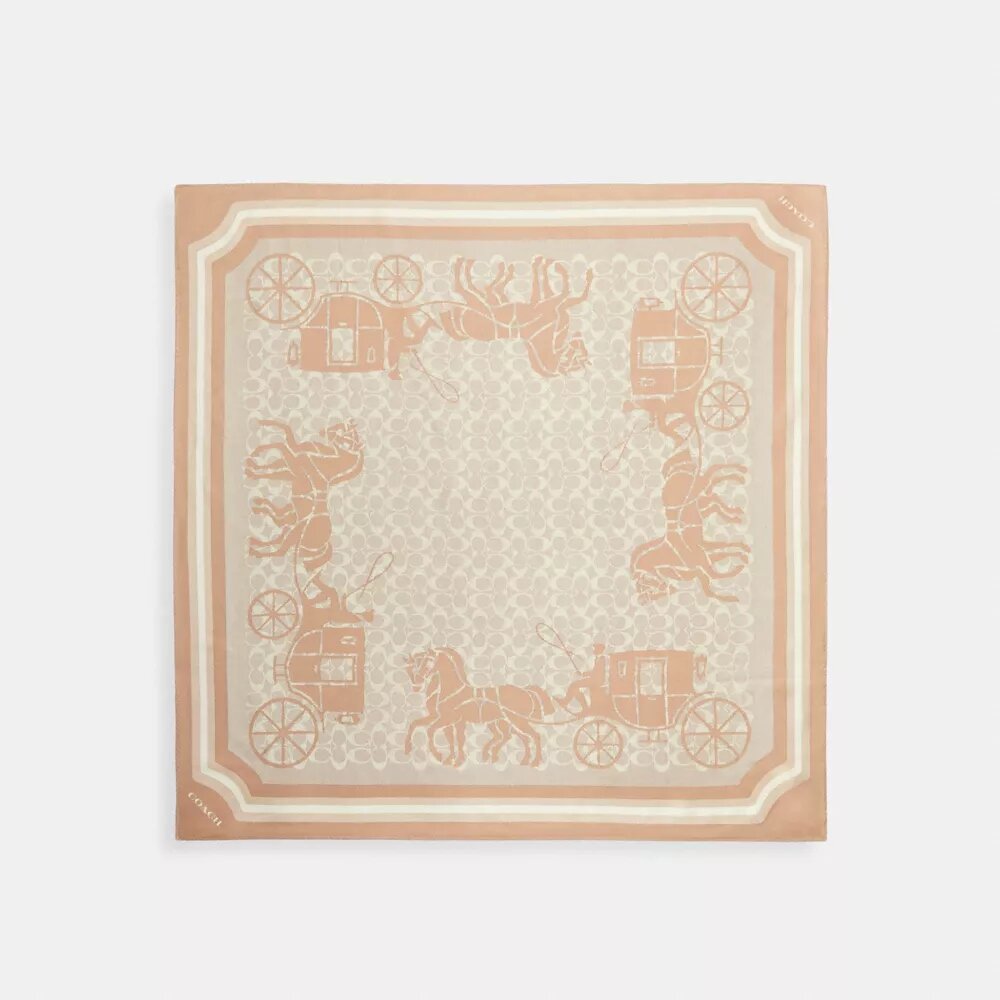 Seiden-Quadratschal mit Horse and Carriage-Print