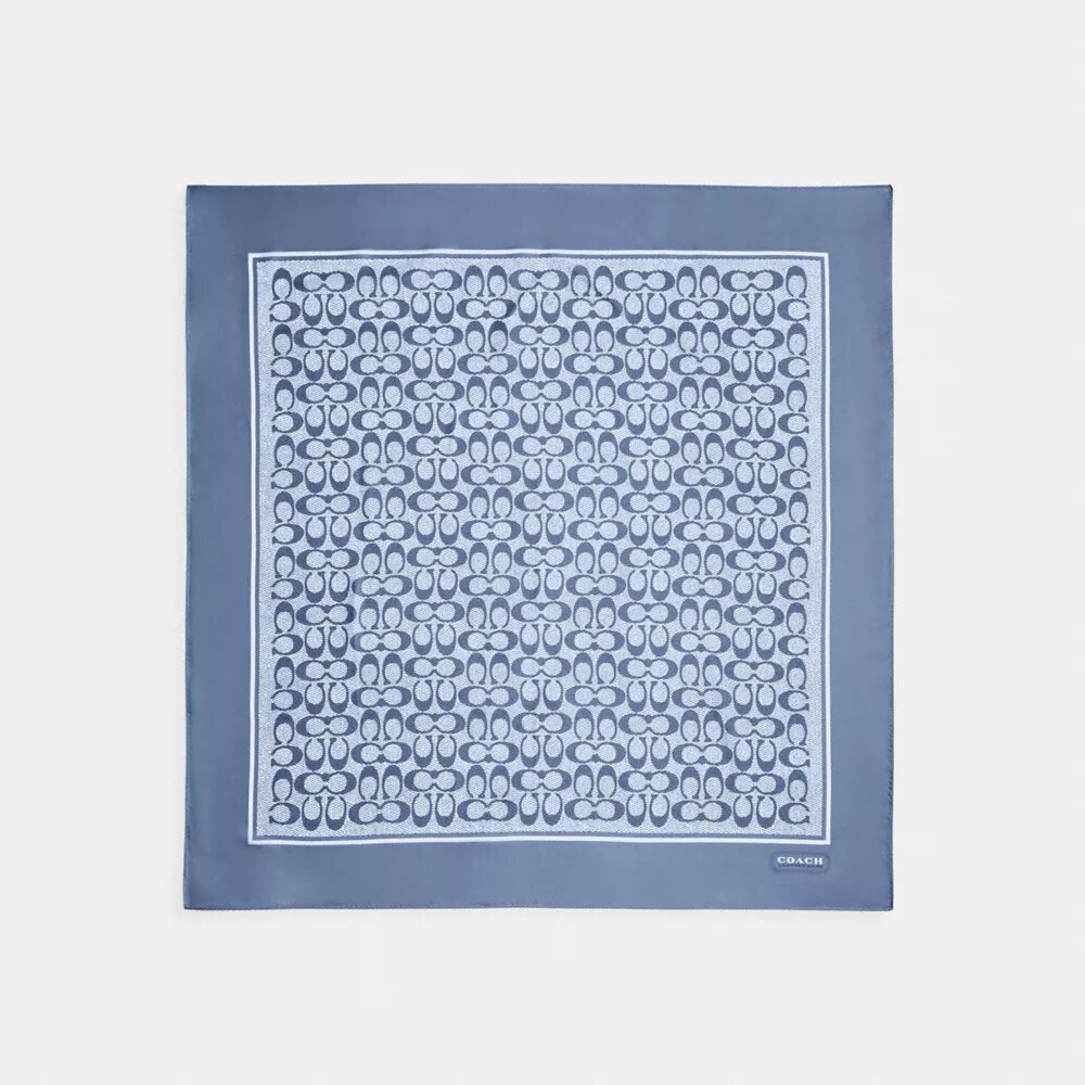 Seiden-Quadratschal mit strukturiertem Markenprint
