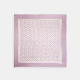 Seiden-Quadratschal mit strukturiertem Markenprint