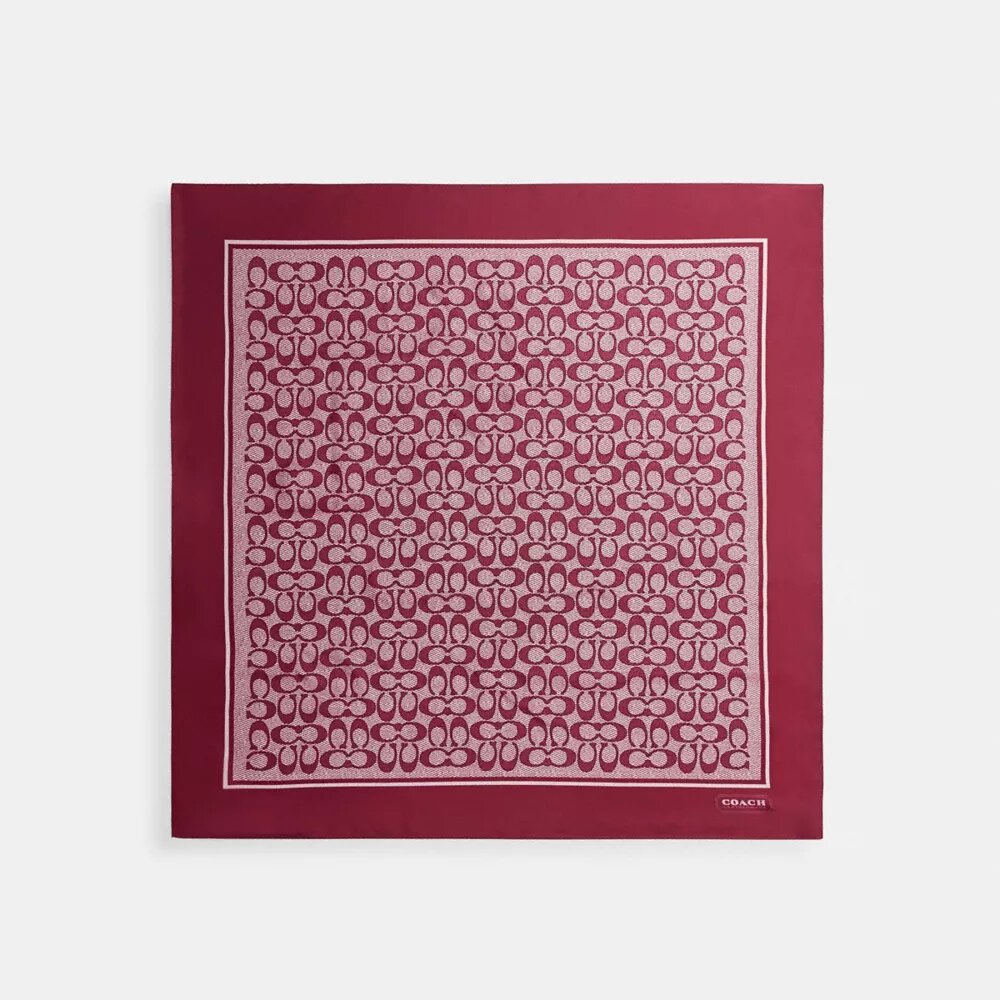 Seiden-Quadratschal mit strukturiertem Markenprint