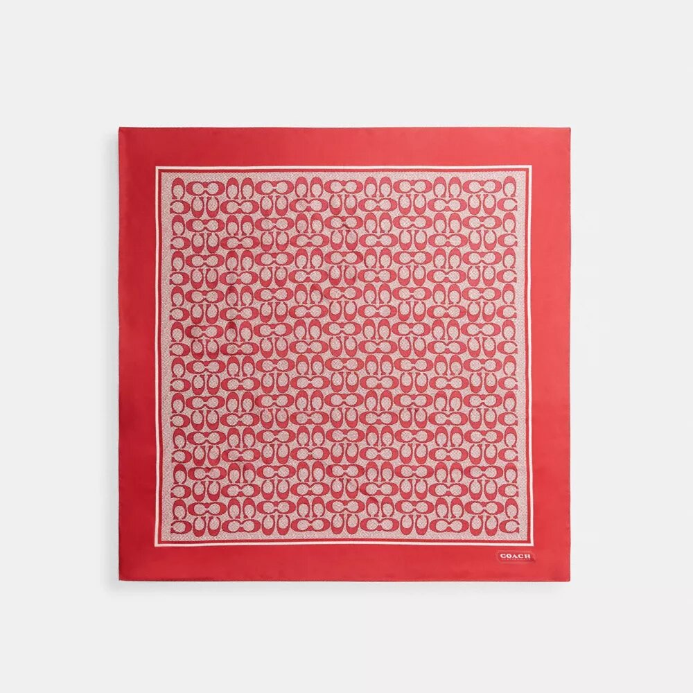 Seiden-Quadratschal mit strukturiertem Markenprint