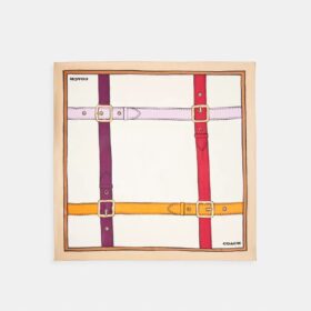 Seiden-Quadratschal mit Trompe-l’œil-Gürtel-Print