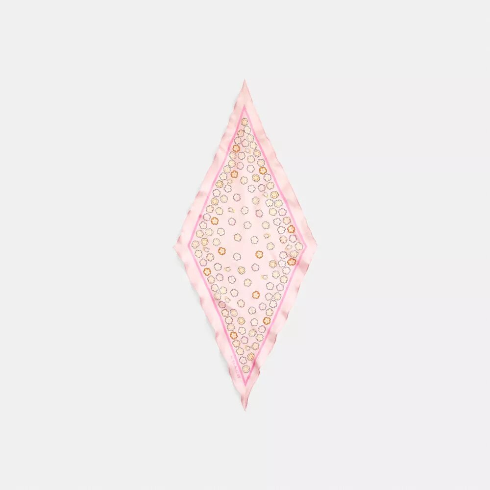Seidenschal im Rautenmuster mit „Waterfall Tea Rose“-Print
