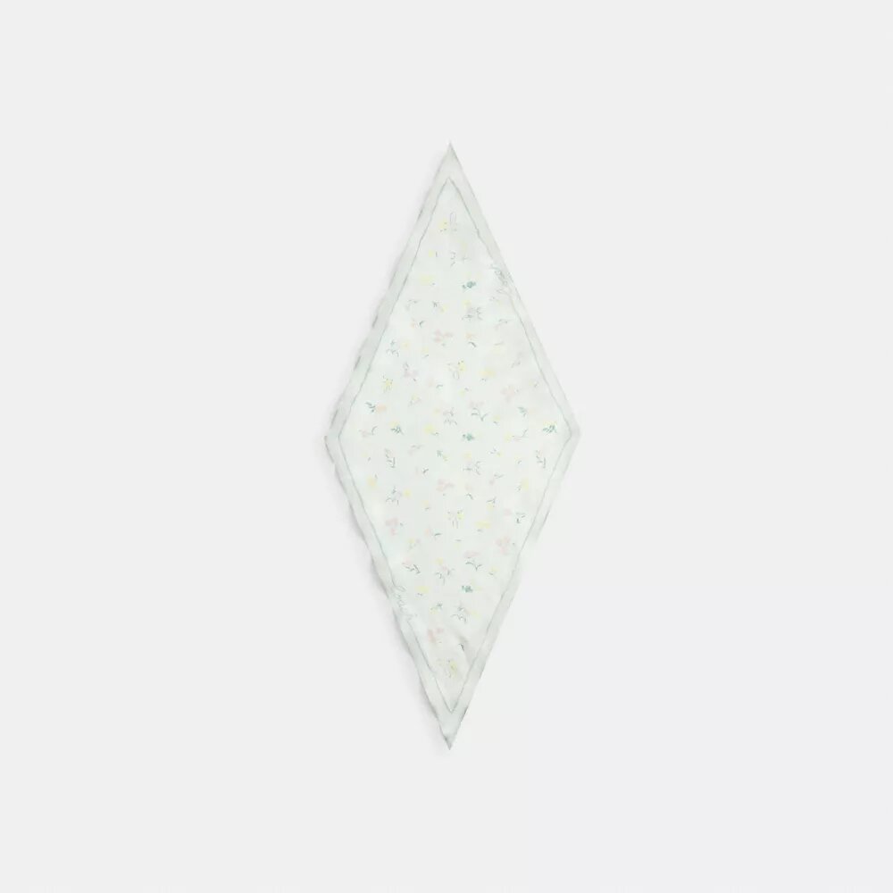 Seidenschal mit Rautenmuster und verspielter Blumenprint