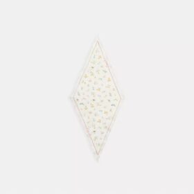 Seidenschal mit Rautenmuster und verspielter Blumenprint