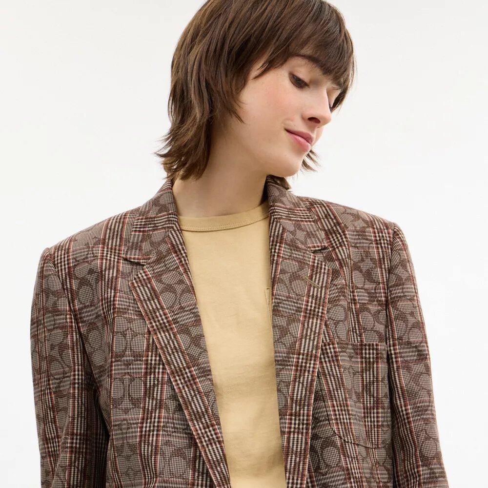 Signature C Plaid Einreiher-Blazer