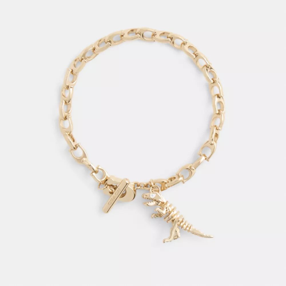 Skelett-Rexy-Armband mit charakteristischer Kette