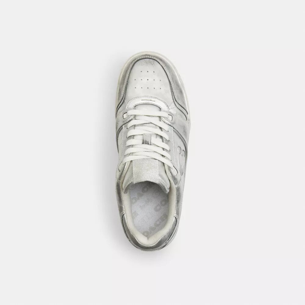 Soho-Sneaker aus Metallic-Leder im Used-Look