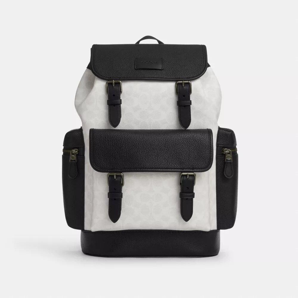 Sprint-Rucksack aus Colorblock-Signature Canvas