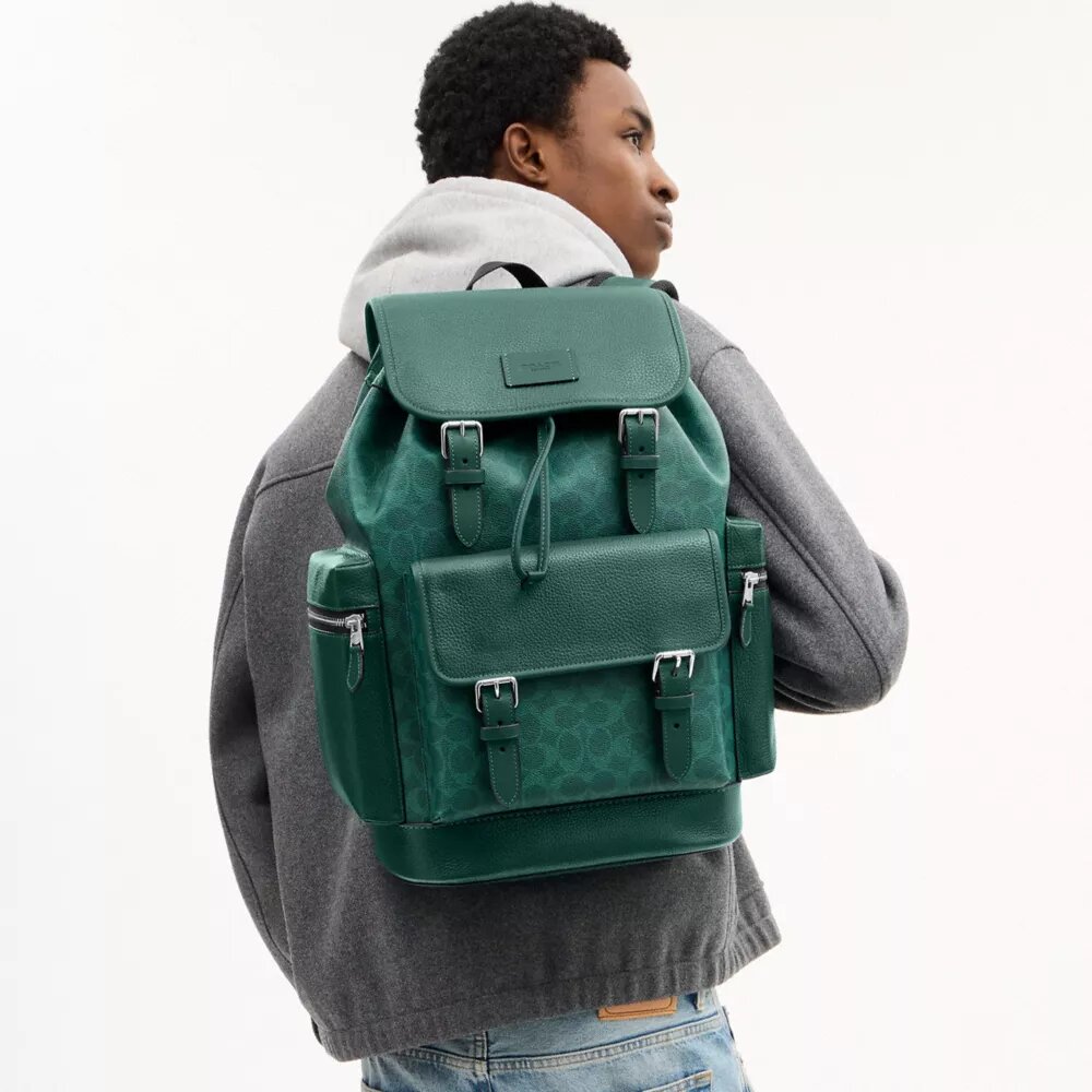 Sprint-Rucksack aus Colorblock-Signature Canvas