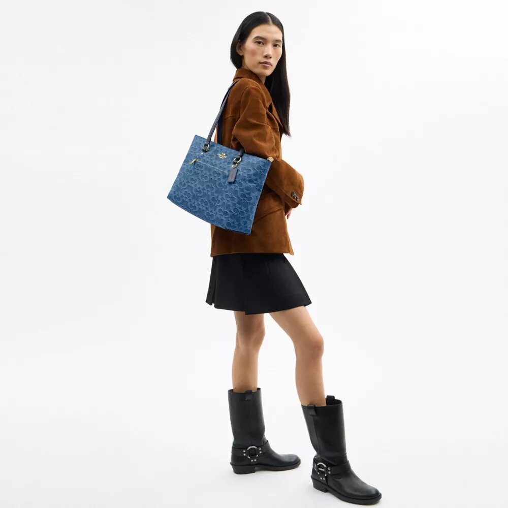 Station-Tote-Bag aus Signature-Denim