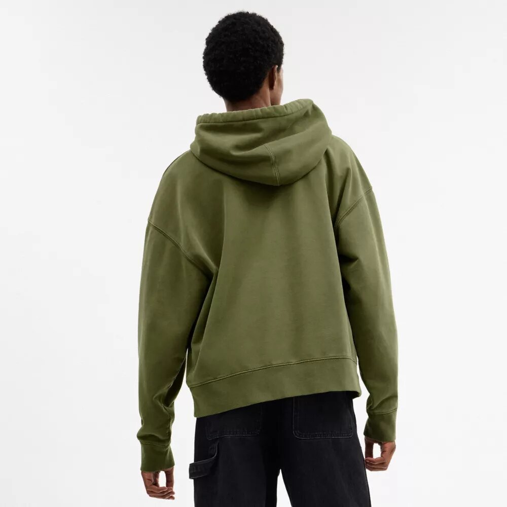 Stückgefärbter Spiral-Kapuzenpullover