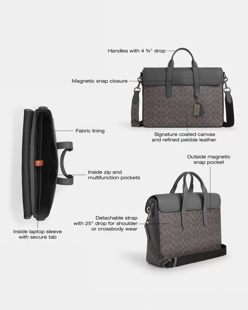 Sullivan Portfolio-Aktentasche aus Signature Canvas