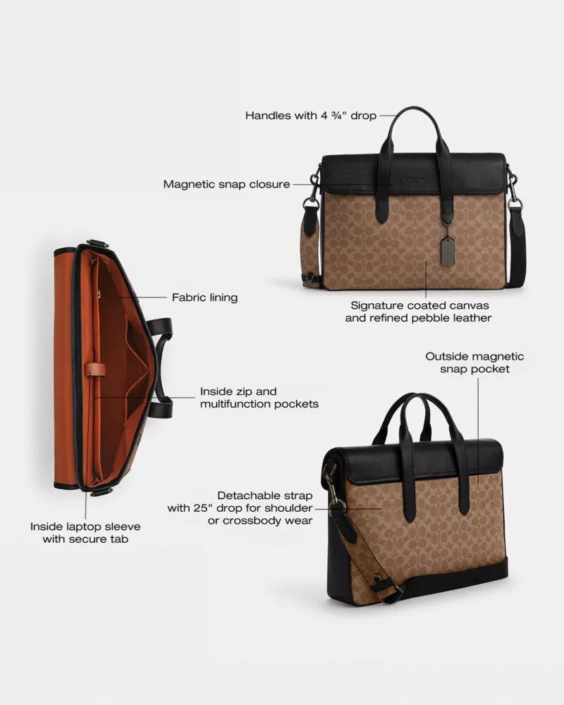 Sullivan Portfolio-Aktentasche aus Signature Canvas