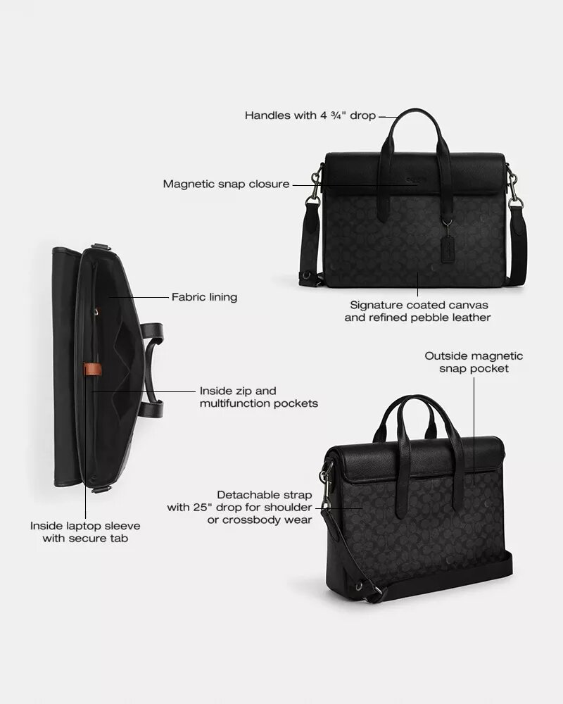Sullivan Portfolio-Aktentasche aus Signature Canvas